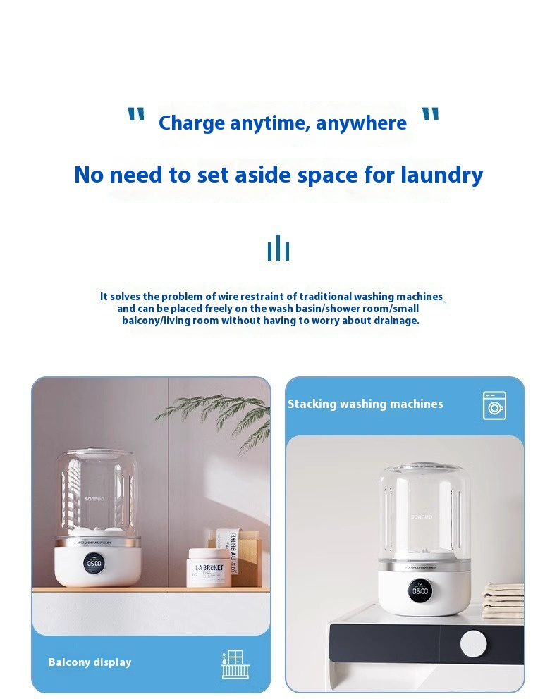 Mini Rechargeable Washing Machine Underwear Travel Portable